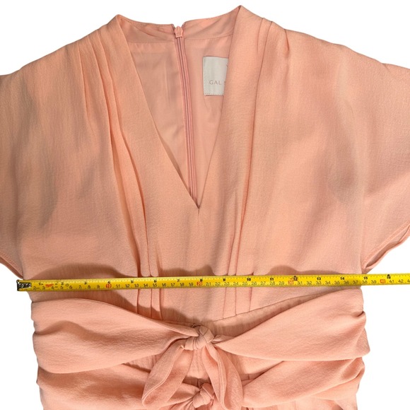 Gal Meets Glam Jane Tie Waist Midi Dress in Peach Pockets Size 2 NWT - Picture 16 of 16